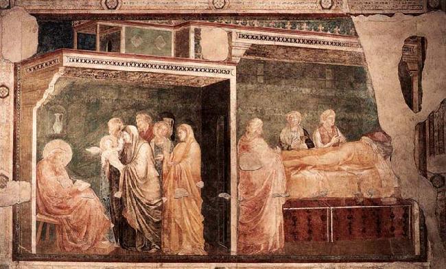 GIOTTO di Bondone Birth and Naming of the Baptist